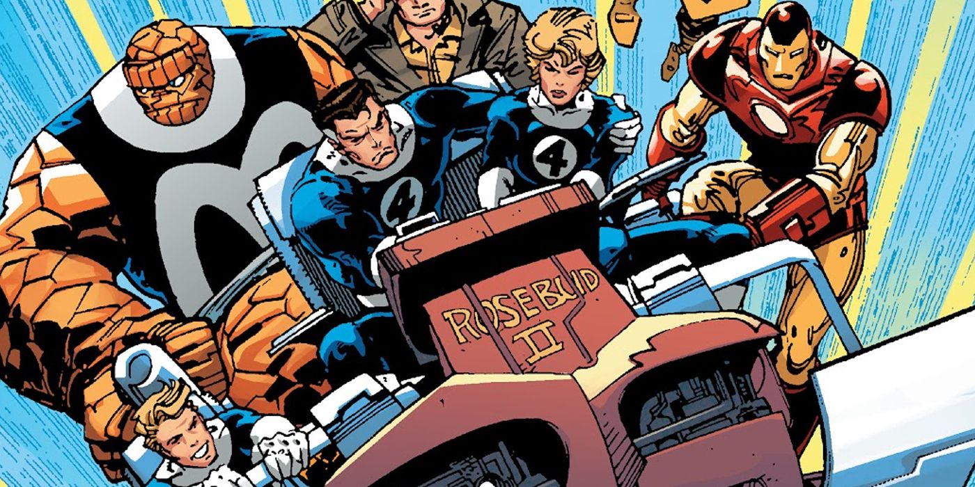 Fantastic Four and Thor heading into the time stream