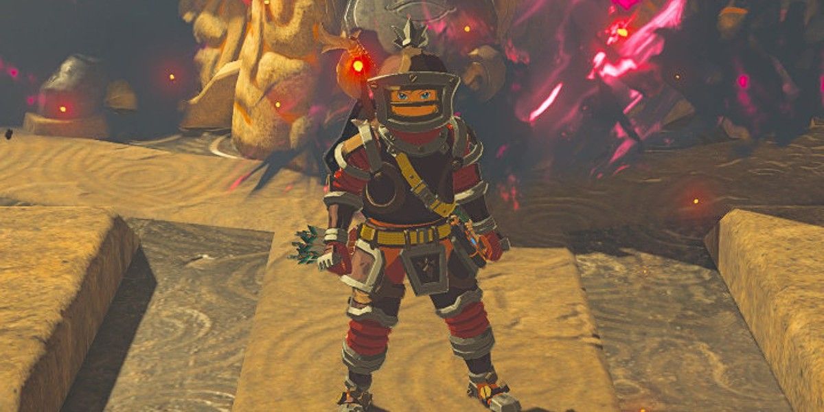 An image of Breath of the Wild's heavy Flamebreaker Set