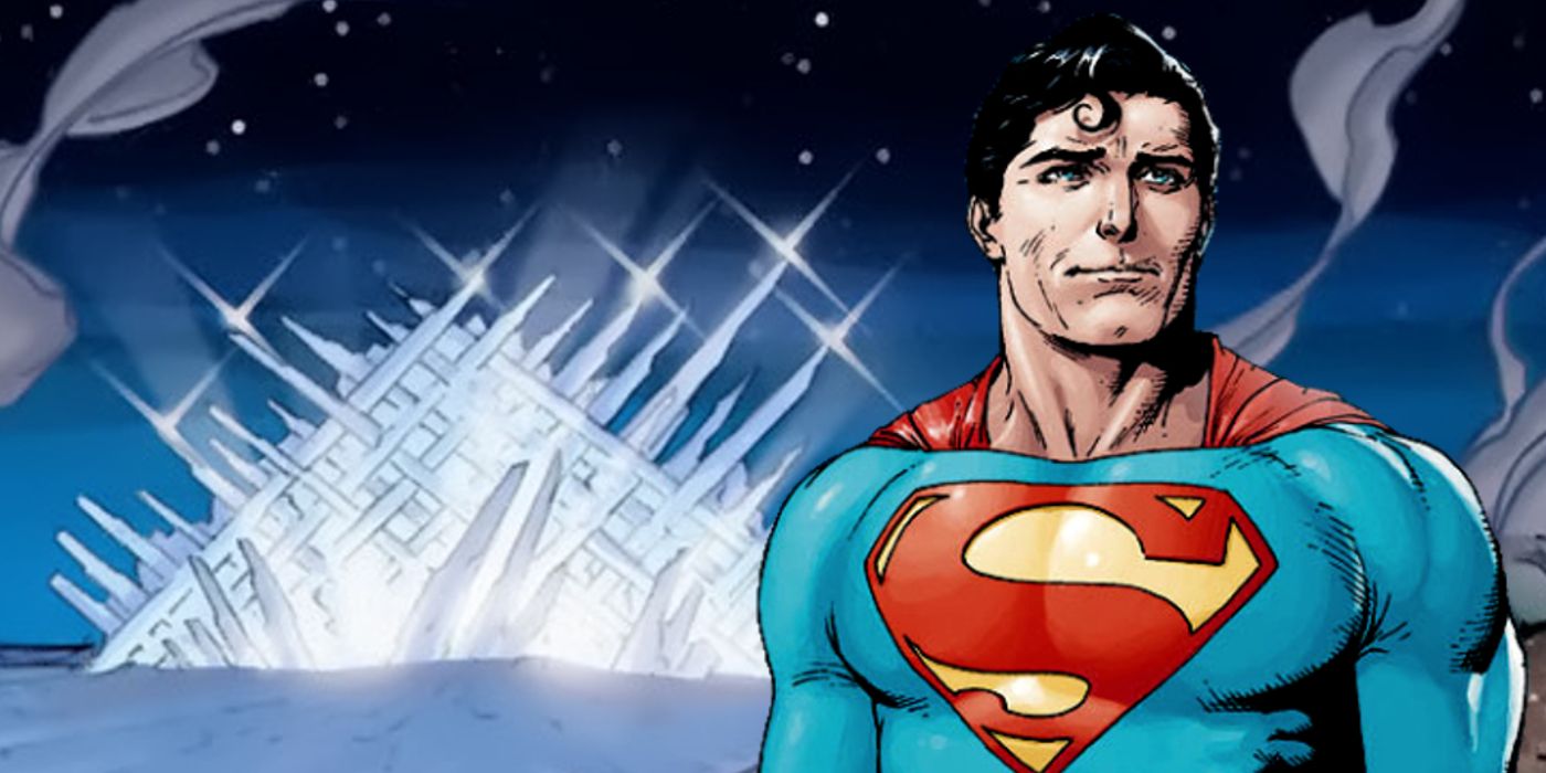 Gary Frank drawing of Superman standing by the Fortress of Solitude