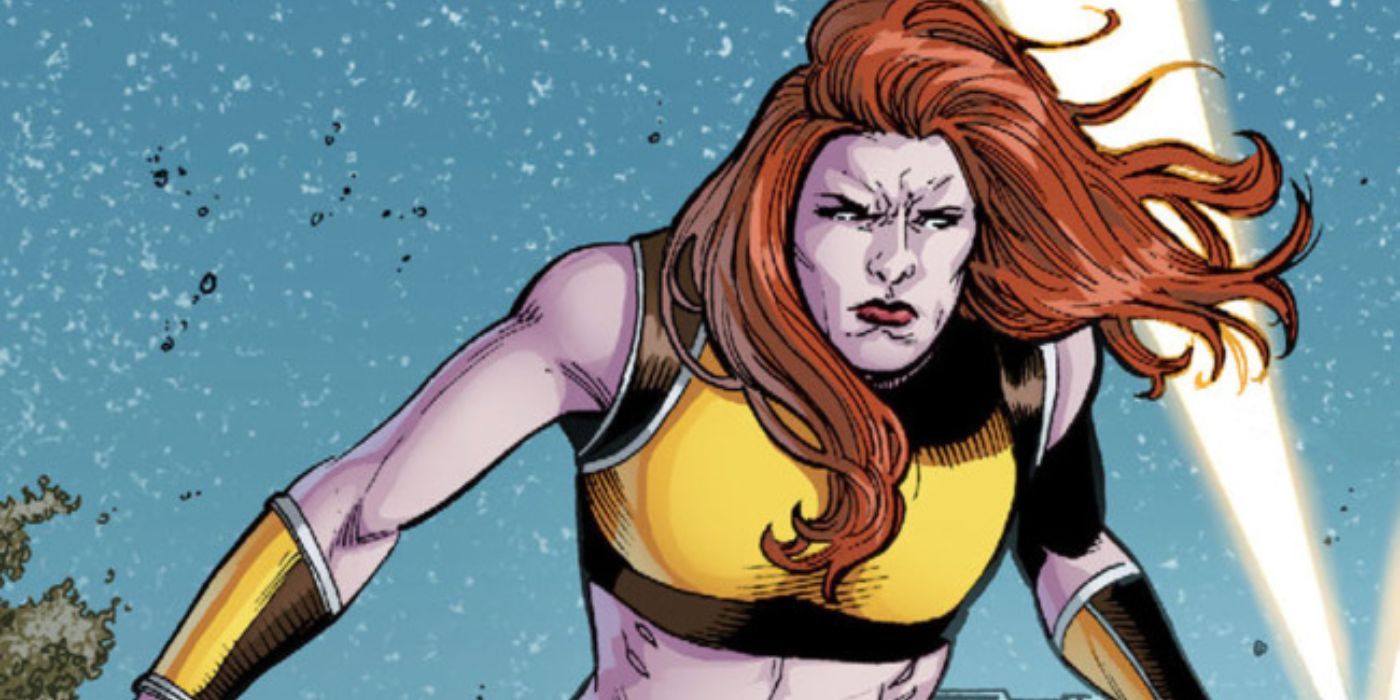 Giganta pursuing her opponent at night in DC Comics