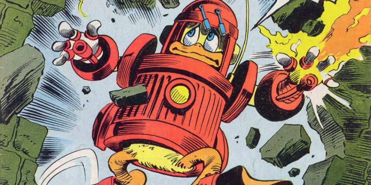 Howard The Duck wearing an Iron Man Suit