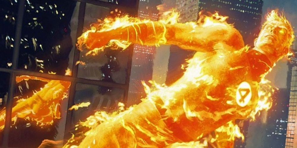 Human Torch Flying in Fantastic Four Marvel Comics