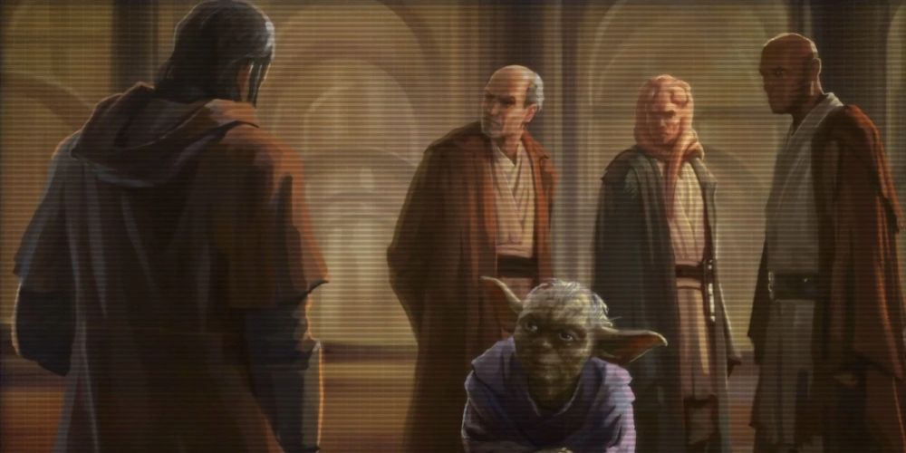 The members of the Jedi Council from Star Wars: Knights of the Old Republic.