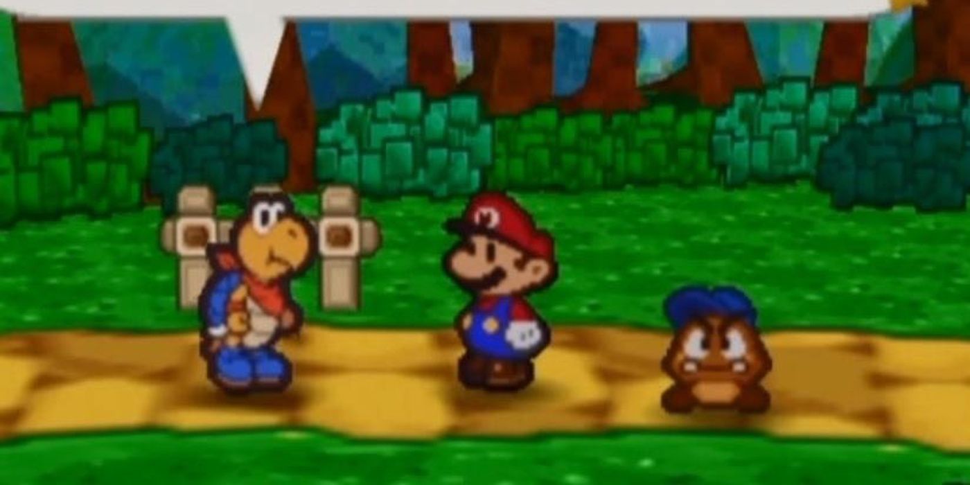 Kooper talking to Mario and Goombario in Paper Mario