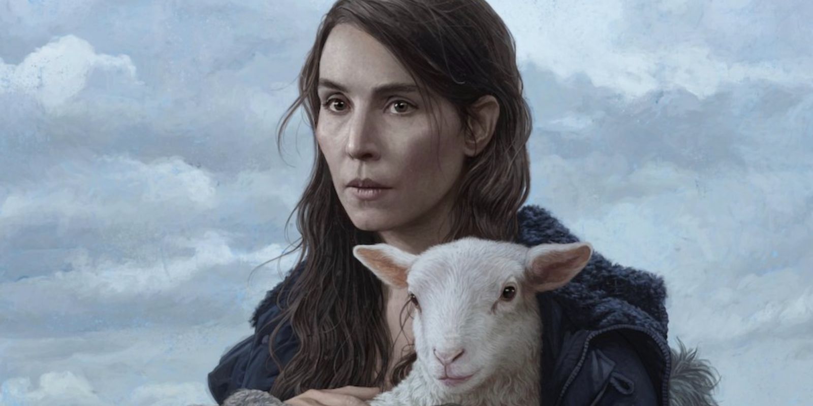 Noomi Rapace holding a lamb in movie poster image