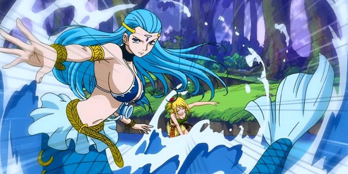 Lucy Heartfilia summoning Aquarius in Fairy Tail.