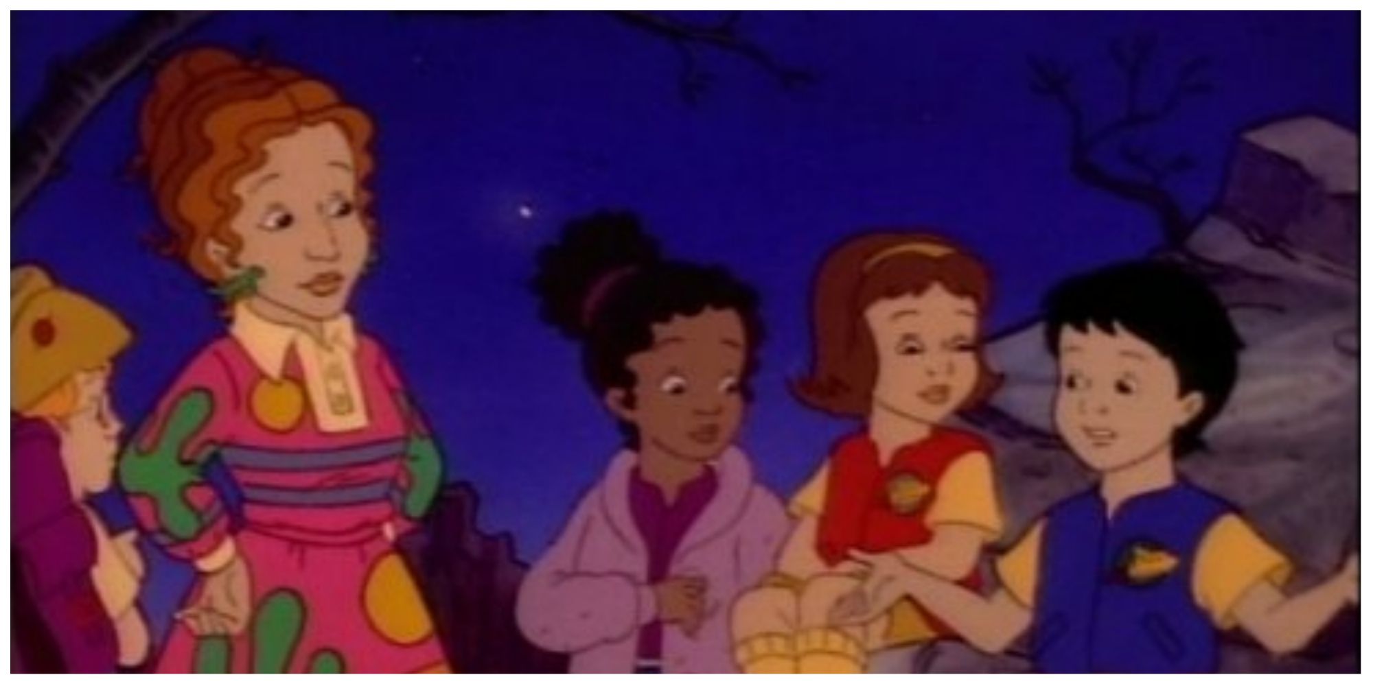 Miss Frizzle and the kids in The Magic School Bus