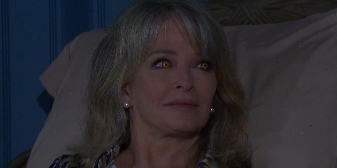 Marlena Evans, possessed by Satan, has yellow Sith-like eyes on Days of Our Lives