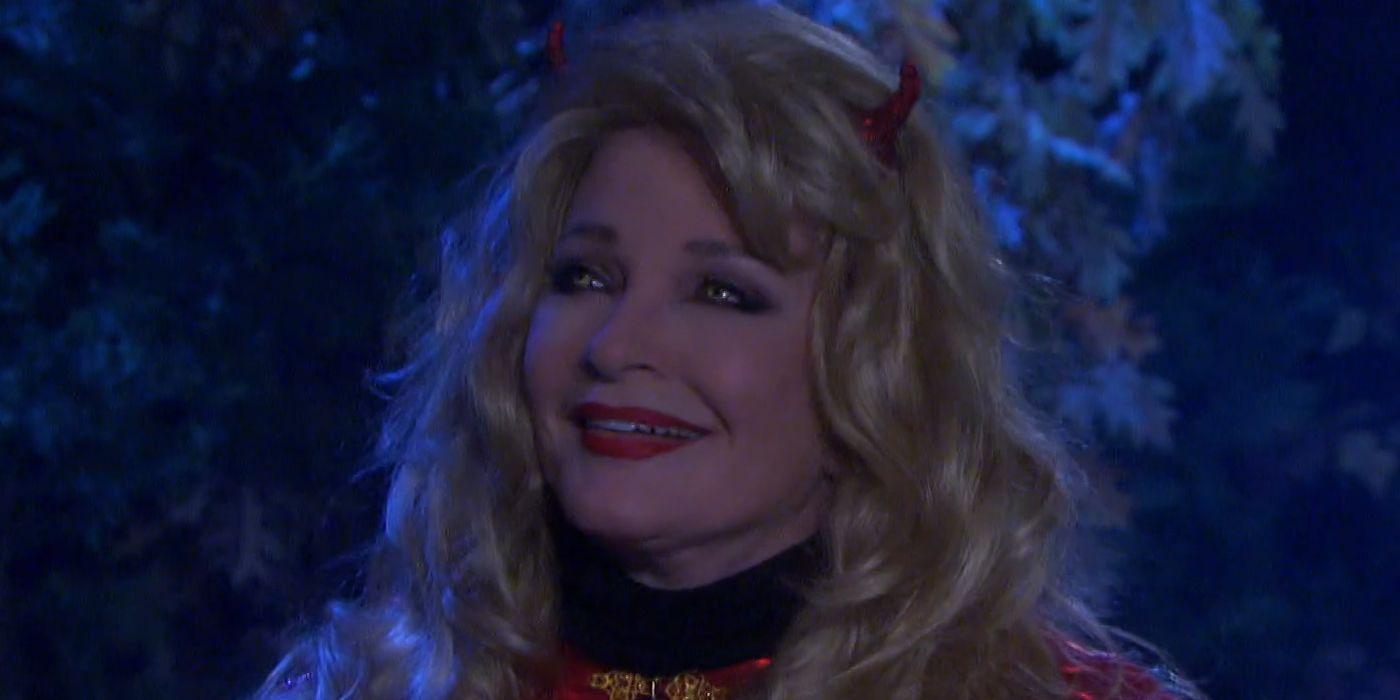Marlena, possessed by the Devil and dressed in a devil costume on Days of Our Lives