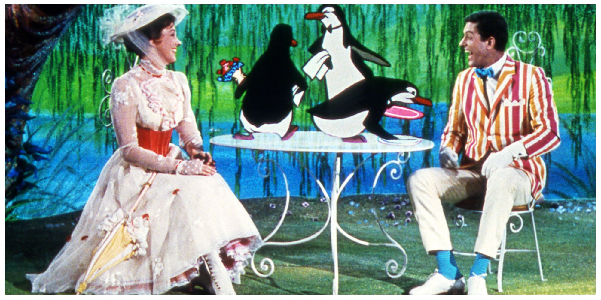 Julie Andrews as Mary Poppins and Dick Van Dyke as Bert