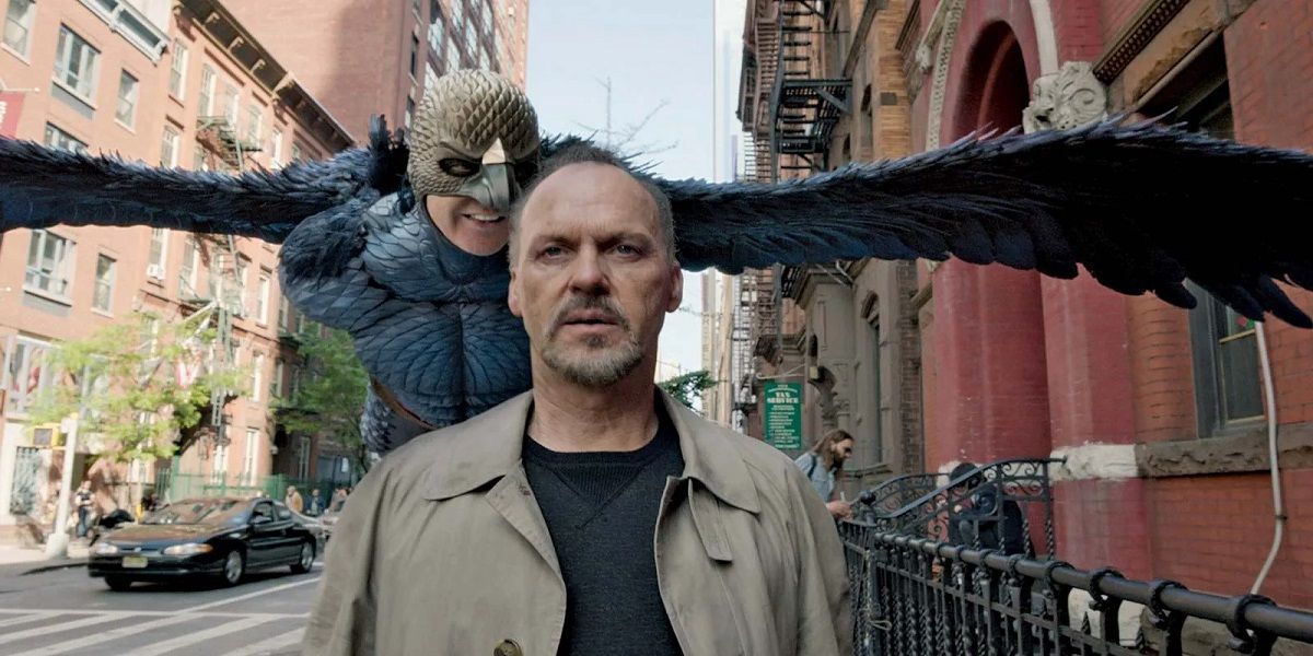 Michael Keaton is followed by the superhero he played in  Birdman