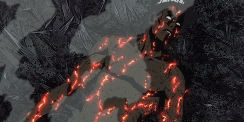 Might Guy disintegrates after using the Eight Inner Gates in Naruto Shippuden.