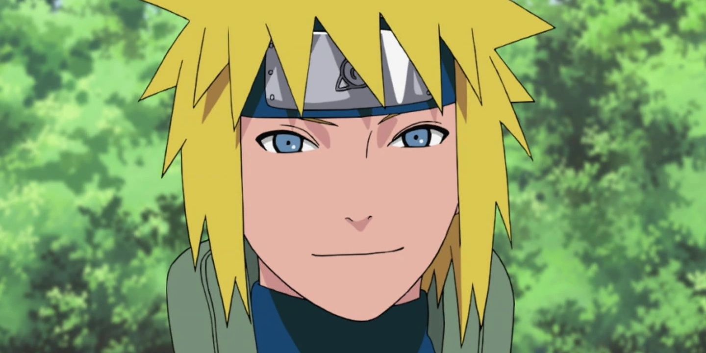 Minato Namiakze is smiling in Naruto.