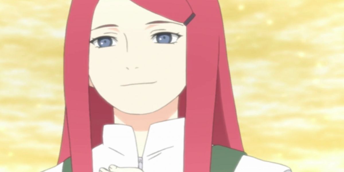 Kushina smiling warmly in Naruto.
