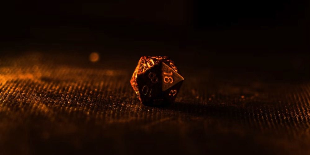 A d20 rolling a Natural 20 in DnD.