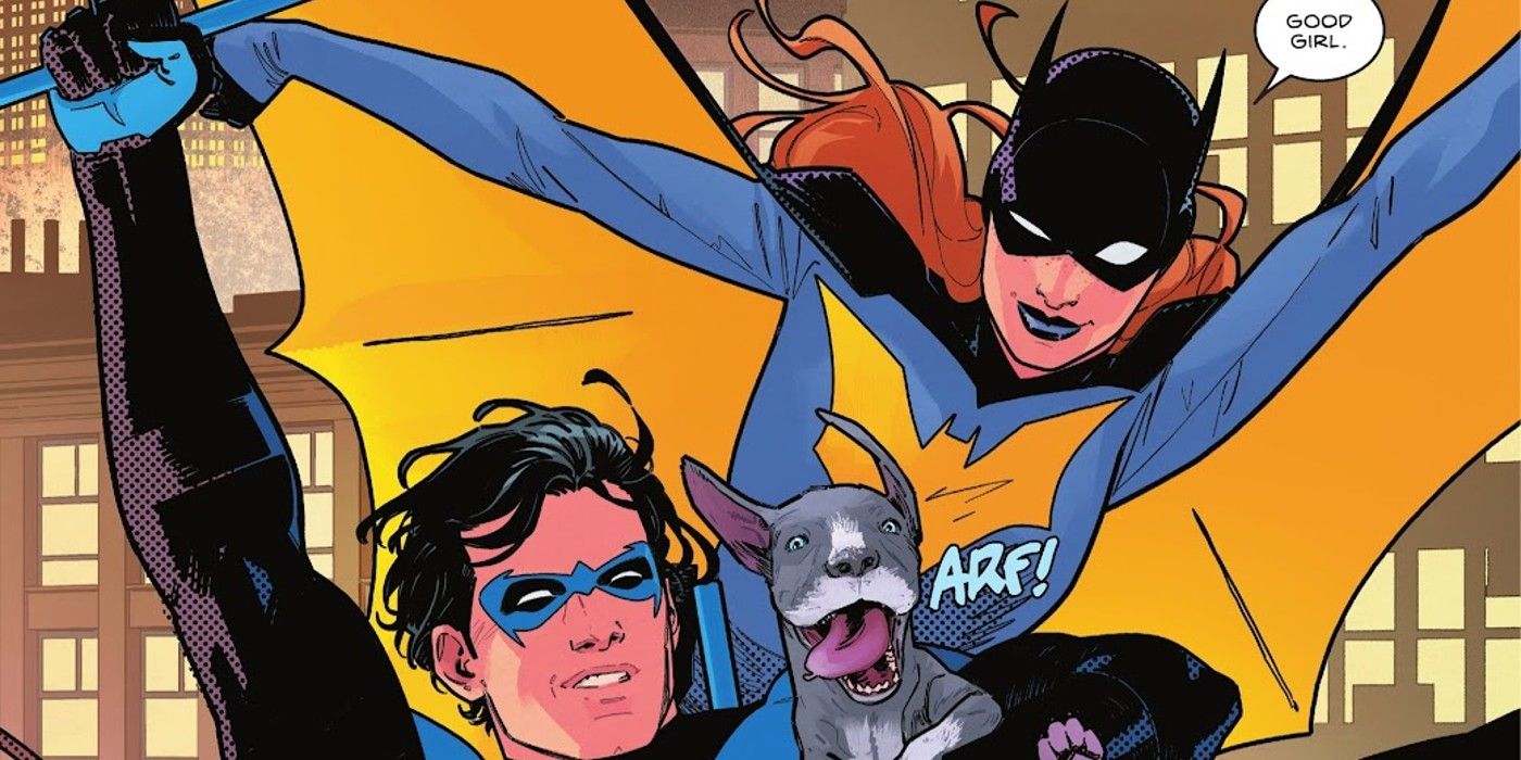 Nightwing and Batgirl vibing in DC Comics