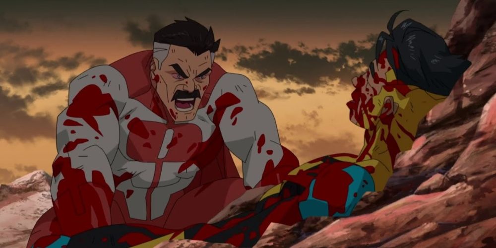Mark Grayson bloodily defeated by Omni-Man in Invincible show
