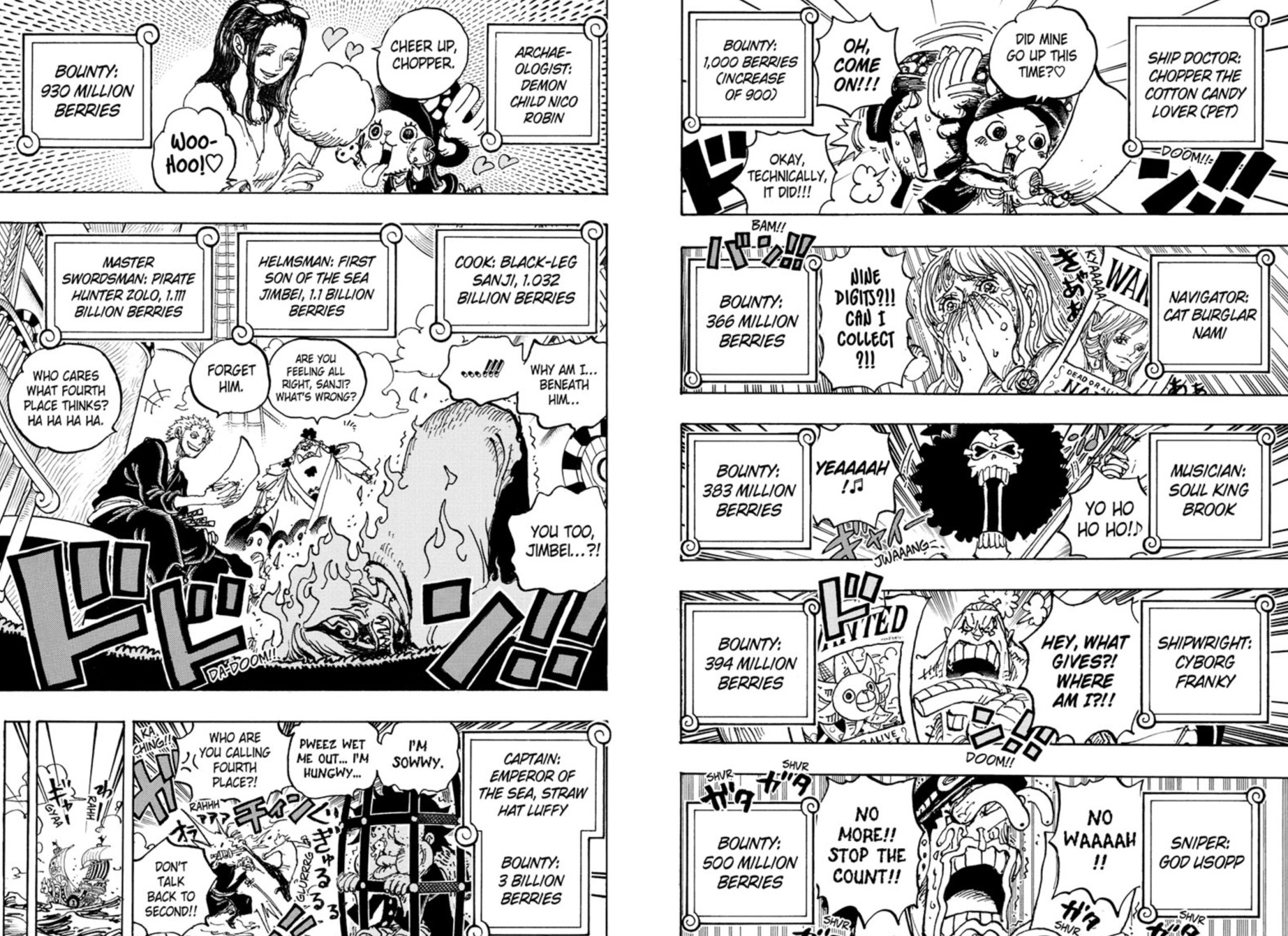 The Straw Hats Bounties After Wano