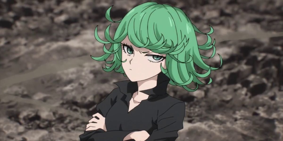 Tatsumaki folding her arms in One-Punch Man.