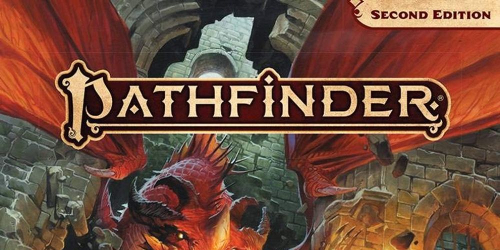 The front cover of Pathfinder Second Edition's rulebook