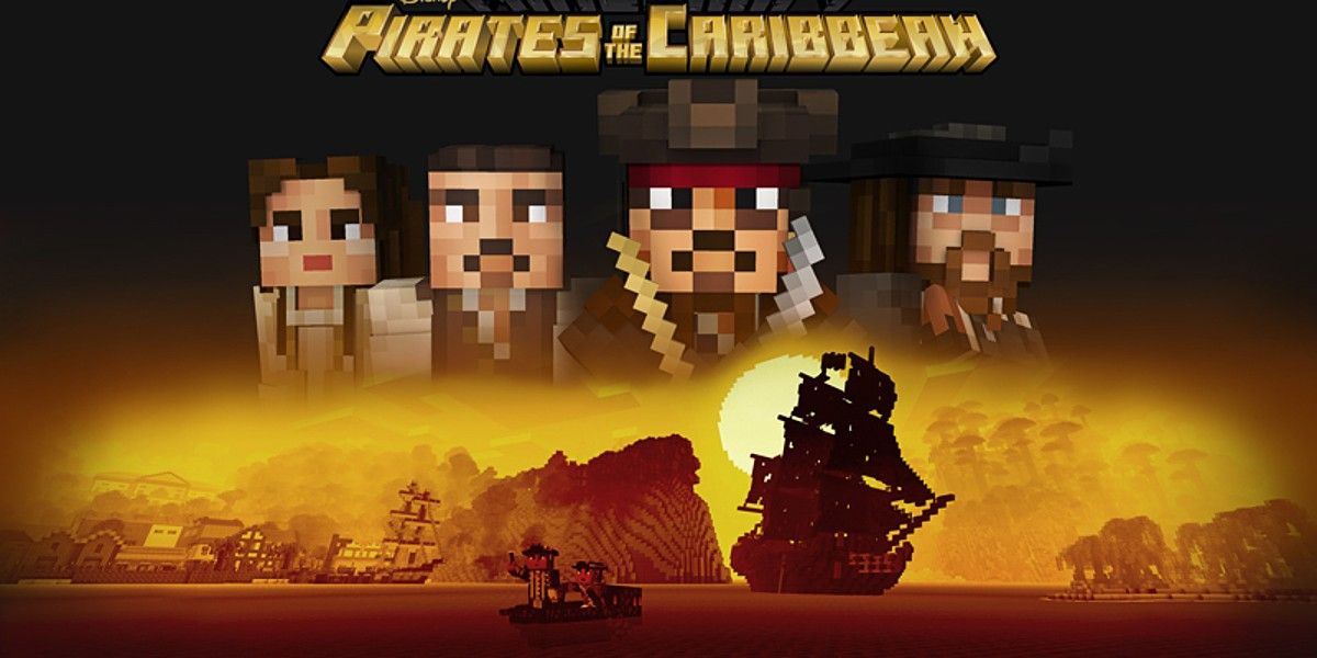 Jack Sparrow and several other characters from the Pirates of the Caribbean Mash-Up pack