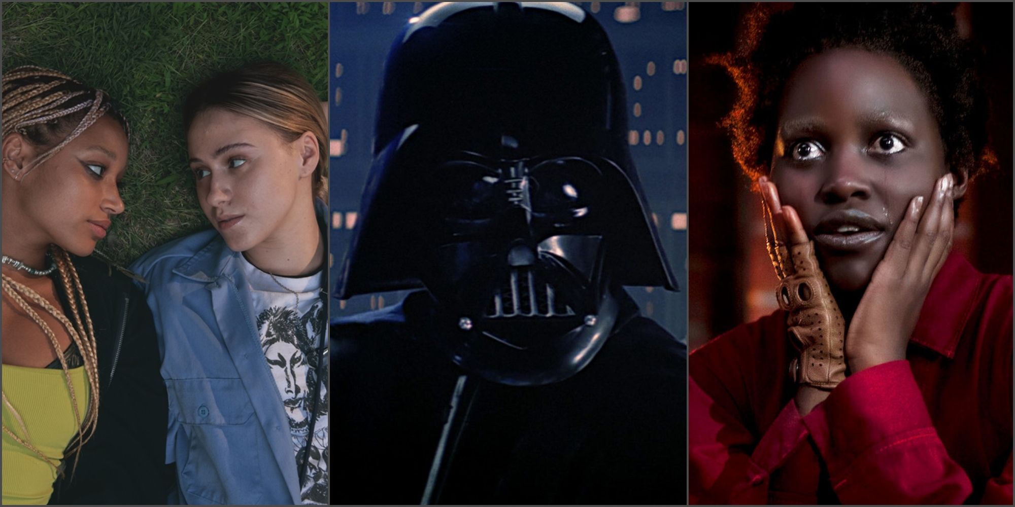 Bee & Sophie in Bodies Bodies Bodies, Darth Vader in The Empire Strikes Back, and Red in Us