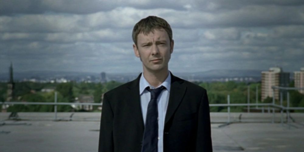 Sam Tyler on the roof of the police station in Life on Mars