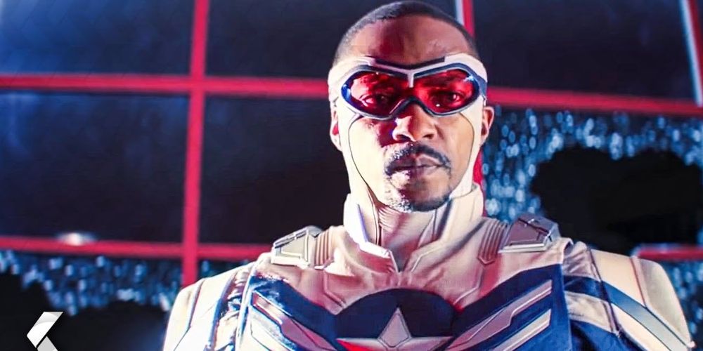 Sam Wilson in costume as Captain America in The Falcon and the Winter Soldier