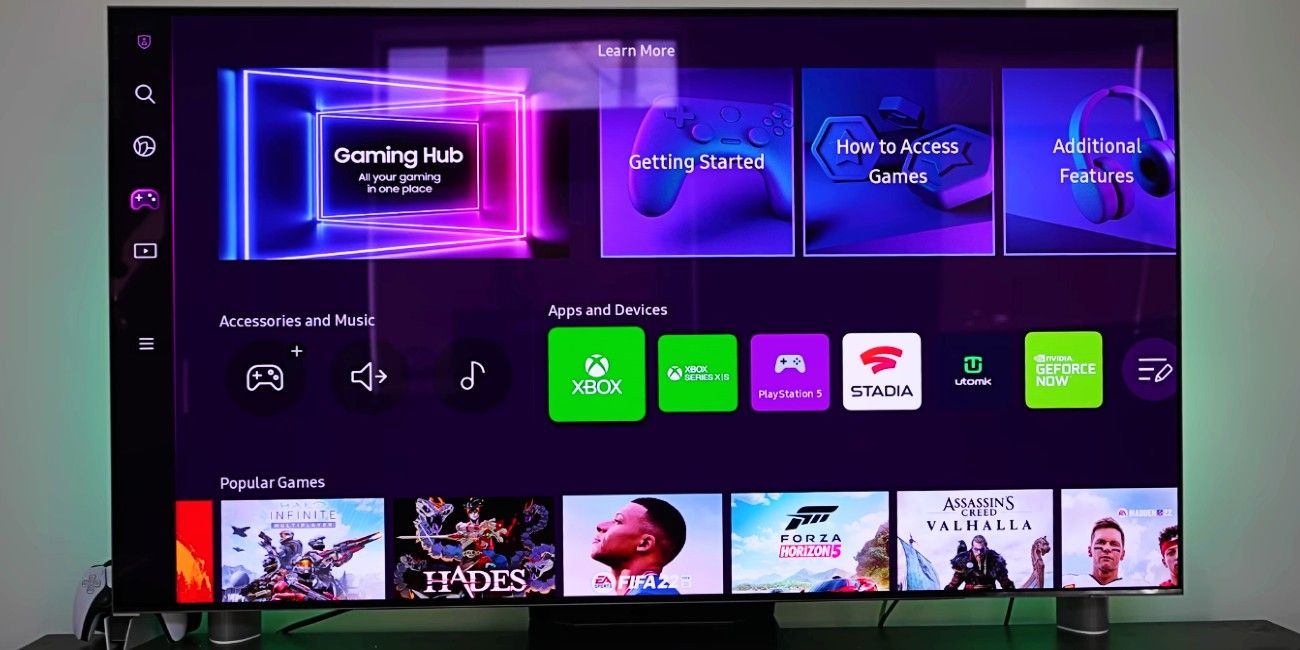 Image depicting Samsung's Gaming Hub on one of the TVs from the 2022 lineup.