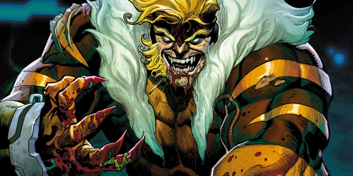 Sabretooth with blood on his claws in Marvel Comics