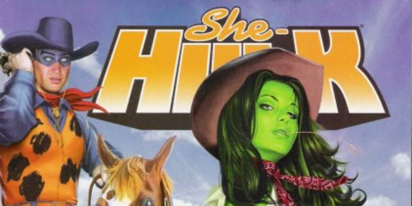 Two-Gun Kid looks at She-Hulk on the Greg Horn-drawn cover of She-Hulk Volume 2 #5