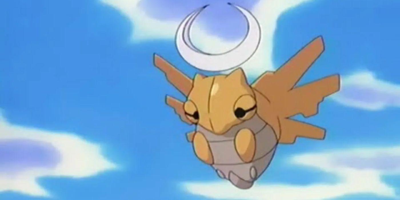 Shedinja in the air in the Pokémon anime