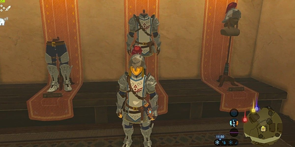 An image of Breath of the Wild's soldier set with heavy plate mail
