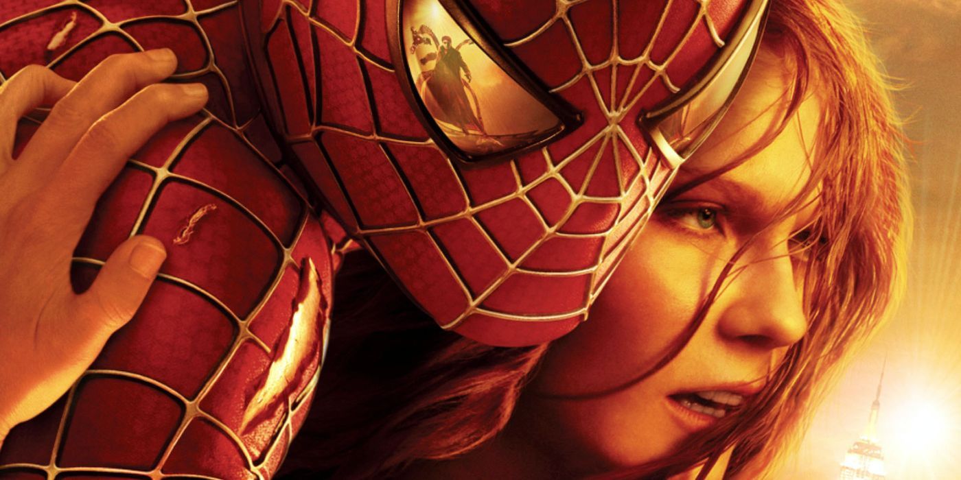 Tobey Maguire as Spider-Man and Kirsten Dunst as Mary Jane Watson in Spider-Man-2
