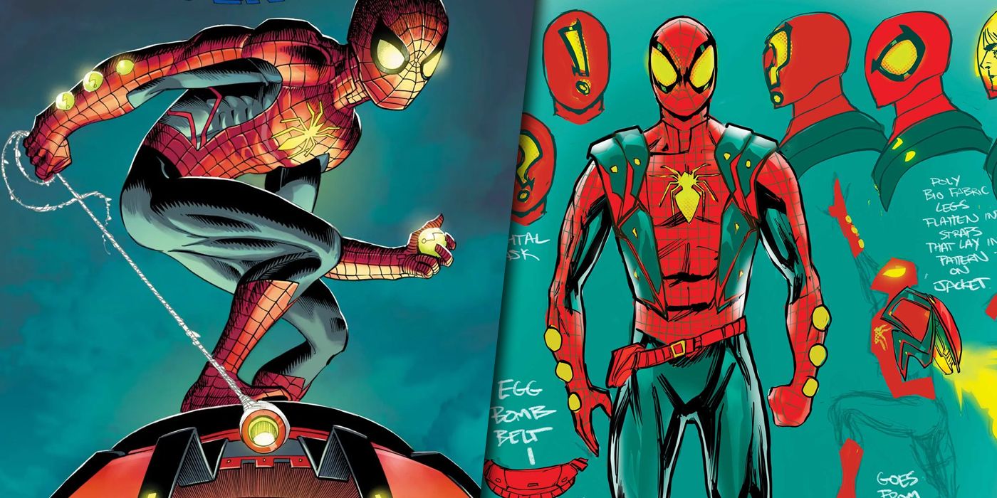 Spider-Man's Oscorp suit and specs split image