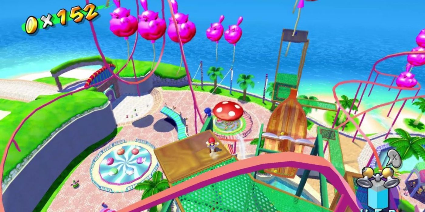 Mario Sunshine Pinna Park roller coaster, Bowser Jr balloons