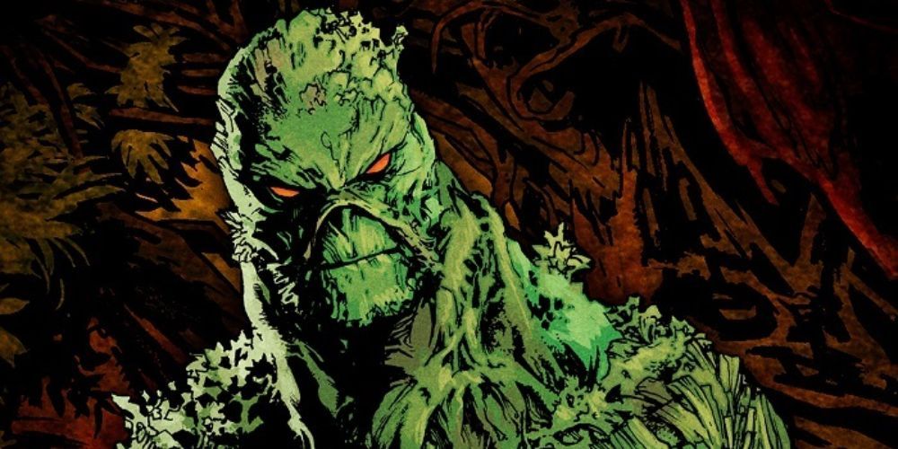 Swamp Thing smirks in a panel from DC Comics
