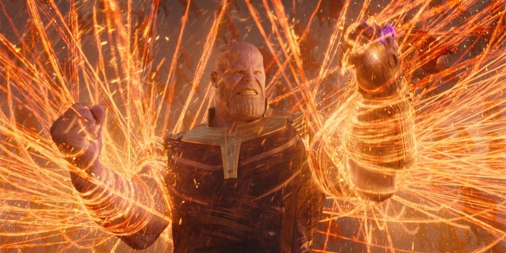 Thanos fighting Doctor Strange in Avengers: Infinity War