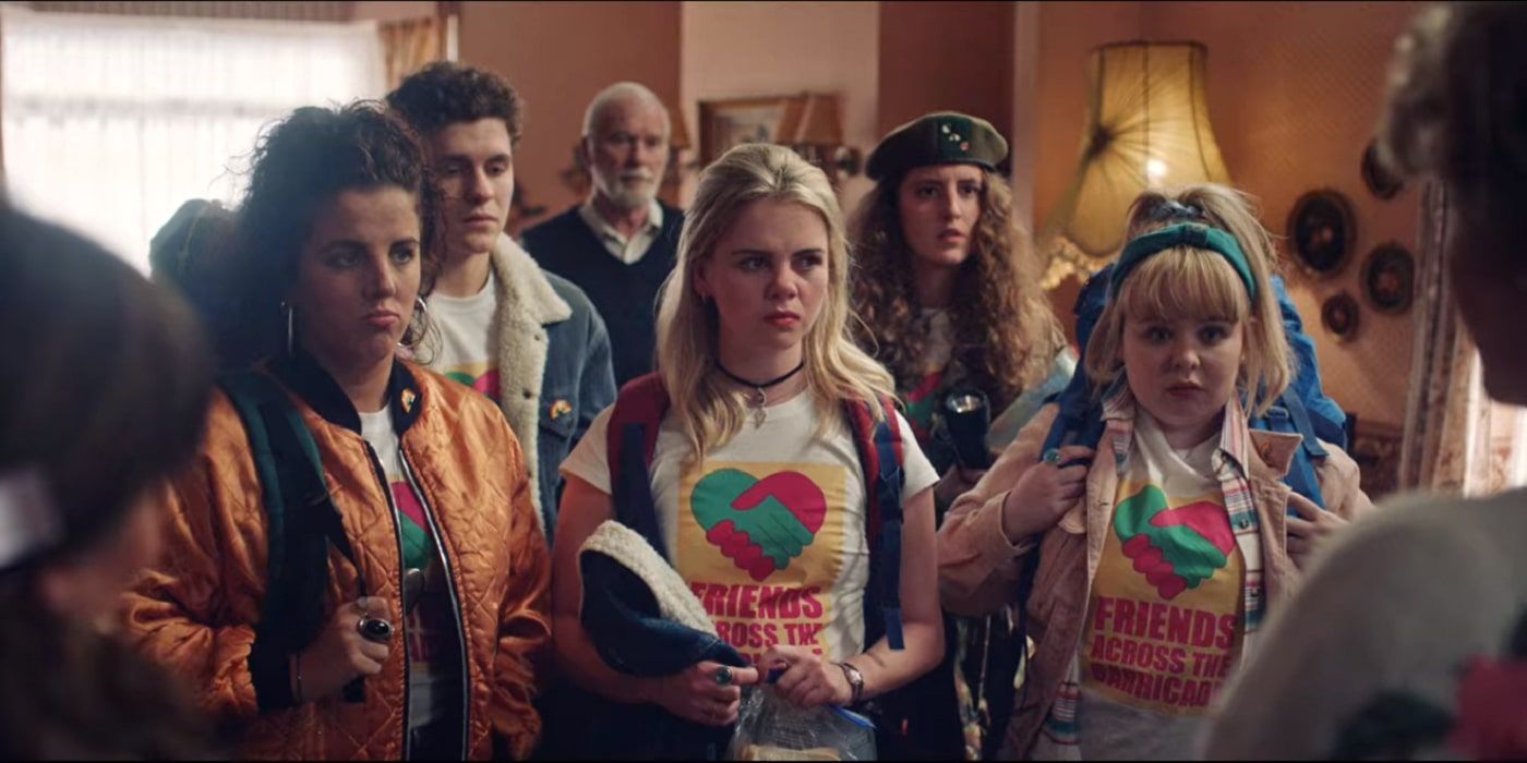 The Derry Girls attending a peace initiative in Derry Girls.