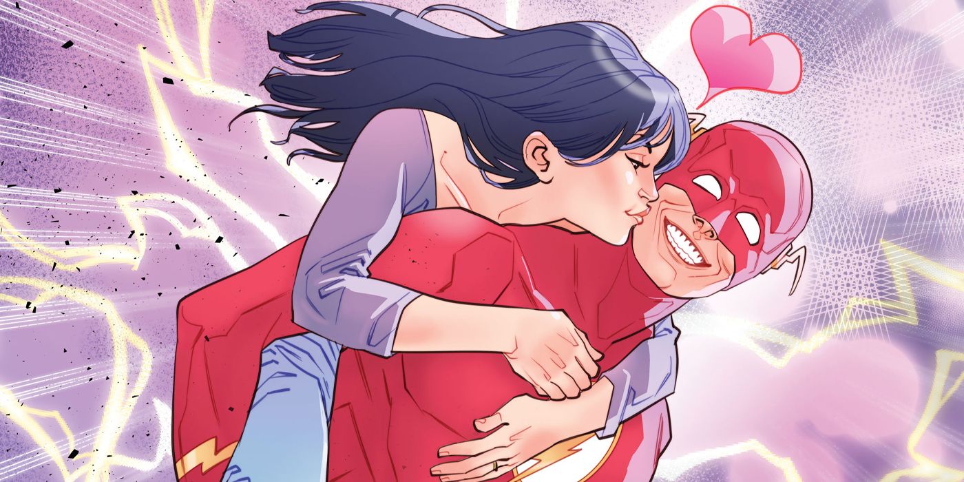 DC Comics' The Flash 2022 Annual Wally West and Linda Park kissing