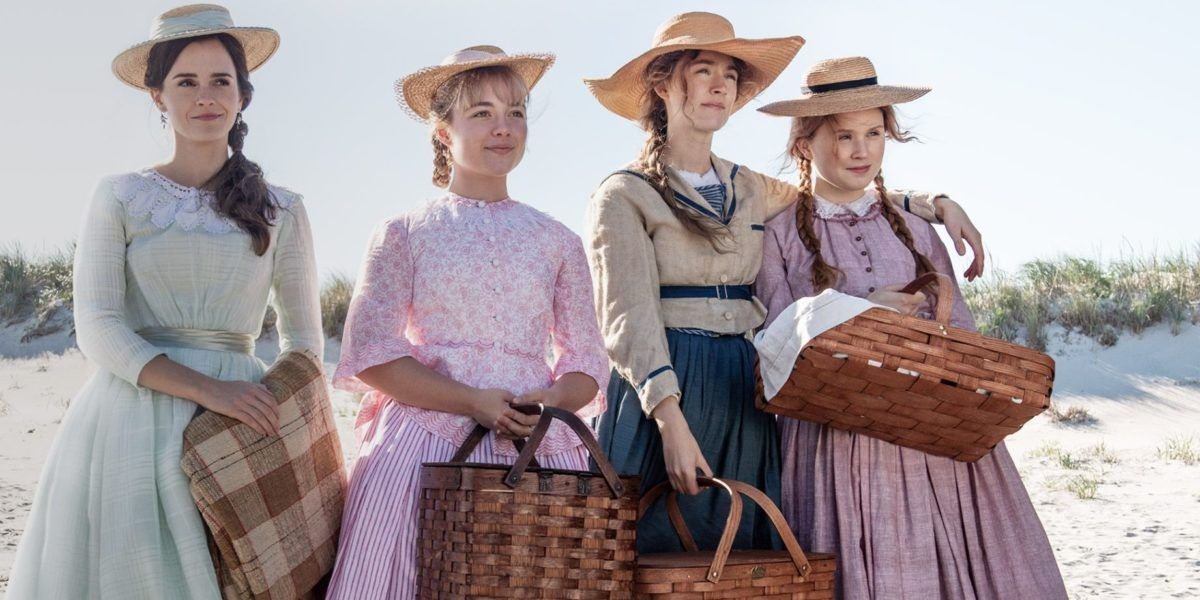 The March sisters with picnic baskets in Little Women.