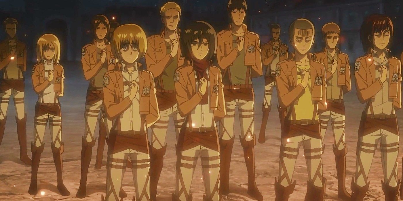 The Trainees Salute In Attack On Titan