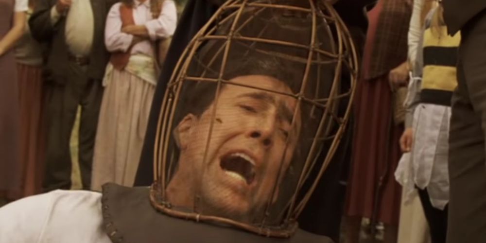 Nicolas Cage being tortured with bees in in The Wicker Man