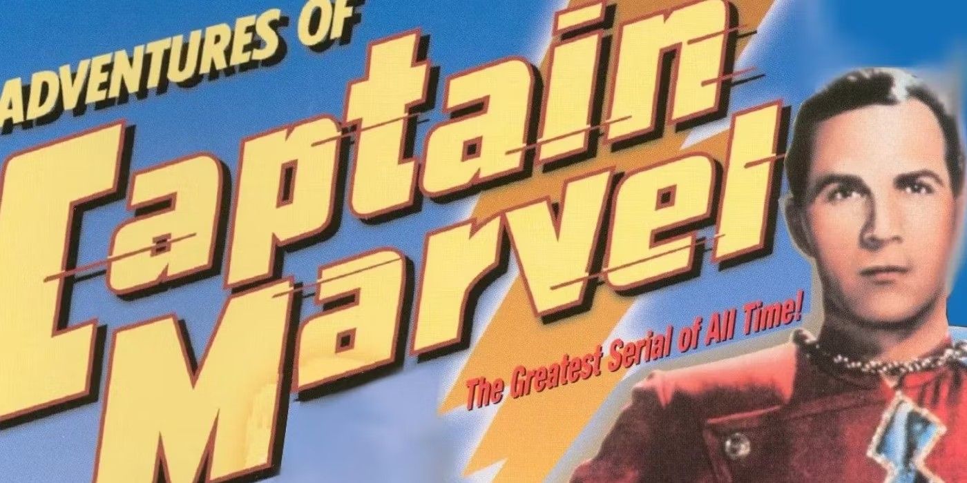 The poster for The Adventures of Captain Marvel, the first superhero movie of all time, starring Shazam