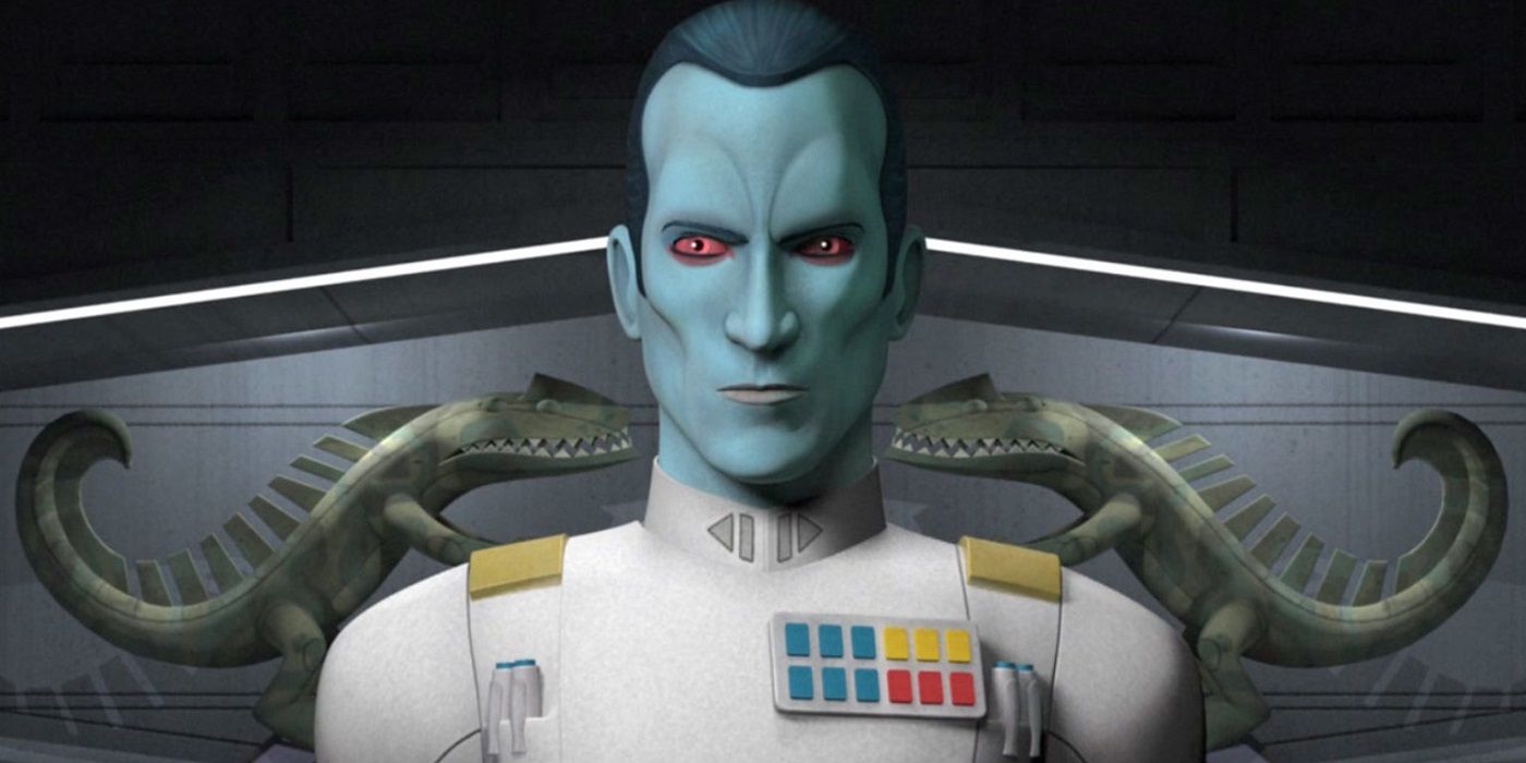 Admiral Thrawn sits in his starship in Star Wars Rebels