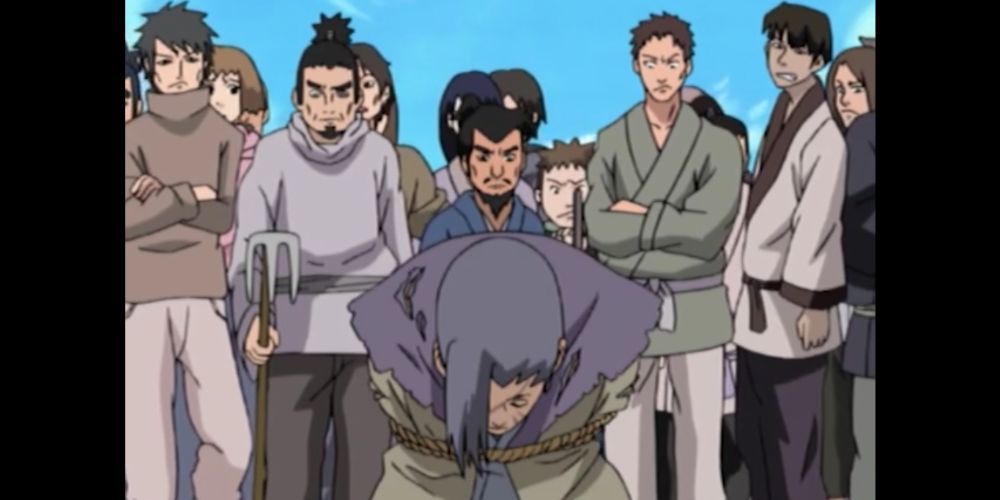 Tokichi Villagers Yell At A Prisoner In Naruto