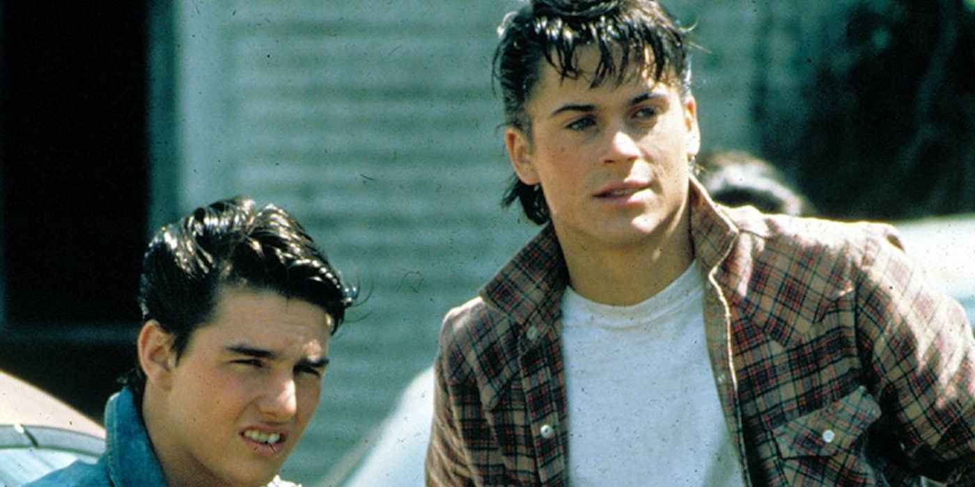 Rob Lowe and Tom Cruise in The Outsiders 