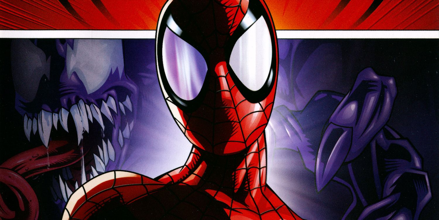 Spider-Man stands in front of Venom.