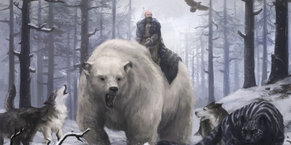 Varamyr Sixskins surrounded by his animals in A Song of Ice and Fire