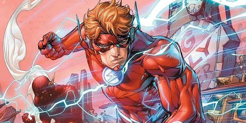 Wally West speeds past several villains as The Flash